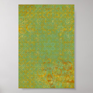 Rusty LIme Green Mönster Background Poster
