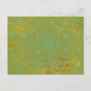 Rusty LIme Green Mönster Background Vykort