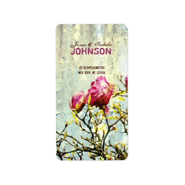 Rusty Magnolia Adressetikett (Framsidan)