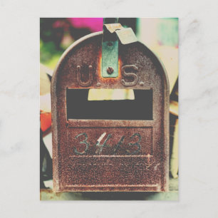 Rusty Mailbox Porträtt Vykort
