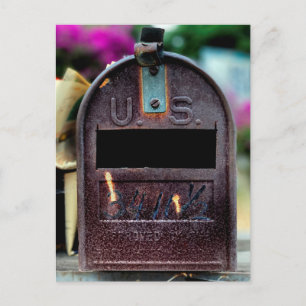 Rusty Mailbox Porträtt Vykort