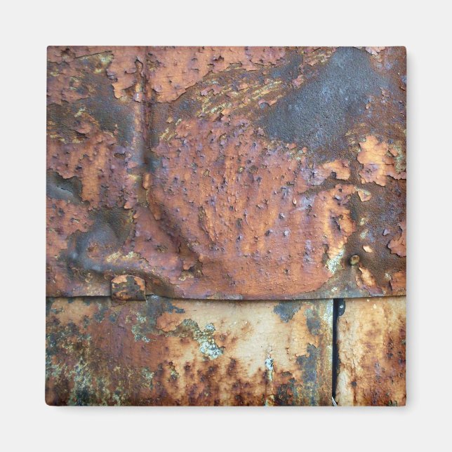 Rusty Metall Siding Old Industrial Byggnad Magnet (Framsidan)
