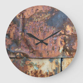 Rusty Metall Siding Old Industrial Byggnad Stor Klocka