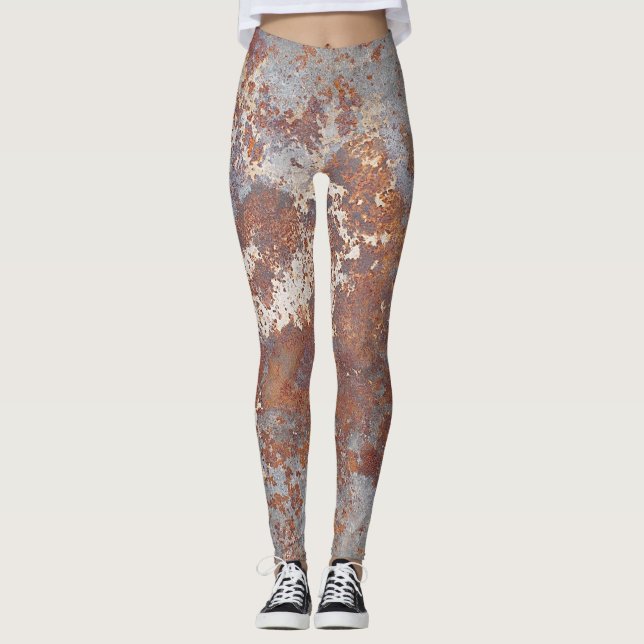 Rusty Metall Struktur Background Leggings (Framsida)