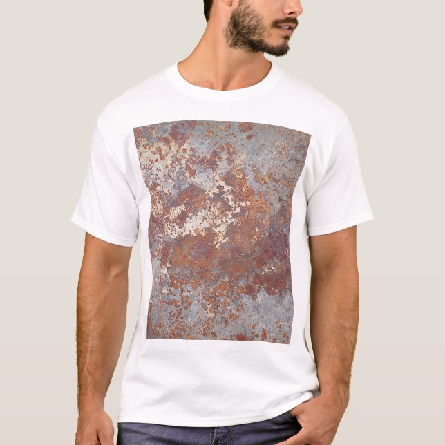 Rusty Metall Struktur Background T Shirt (Framsida)