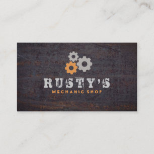 Rusty Metall Struktur Mechanic Shop Visitkort