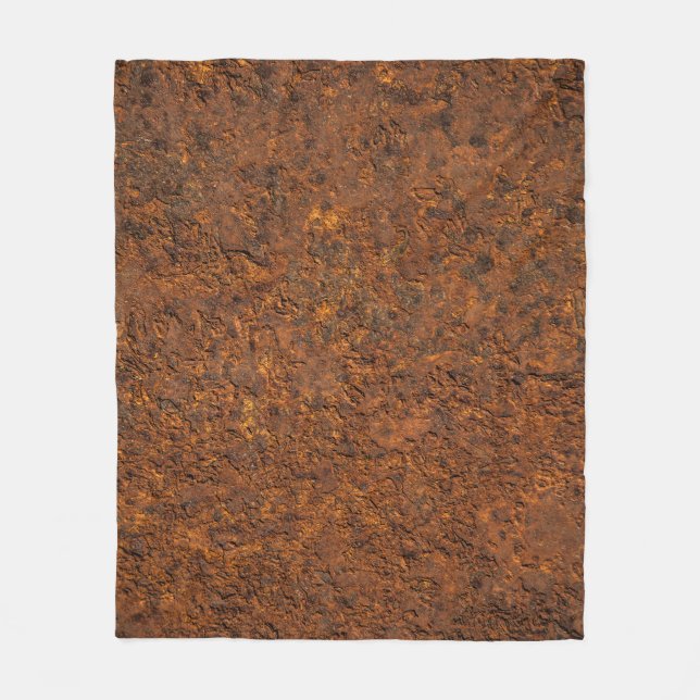 Rusty Metall: Texturerad Järn-estetik. Fleecefilt (Framsidan)