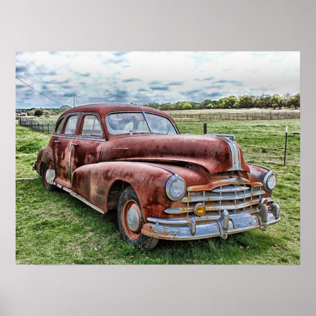 Rusty Old Automobile Car Poster (Framsidan)