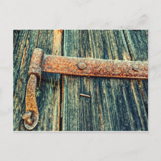 Rusty Old Barn Door Butt Hinge Vykort