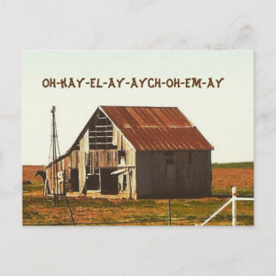 Rusty Old Barn in Oklahoma Postcard Vykort