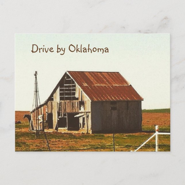Rusty Old Barn in Oklahoma Postcard Vykort (Framsida)