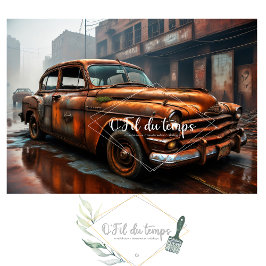 Rusty old car no3 post-apocallyptic Tissue paper 