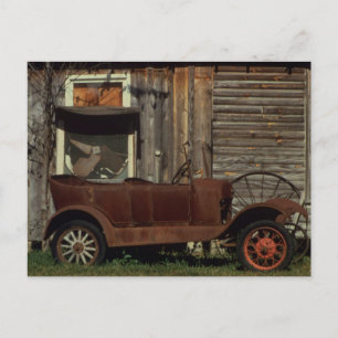 Rusty Old Car - Vintage Vykort