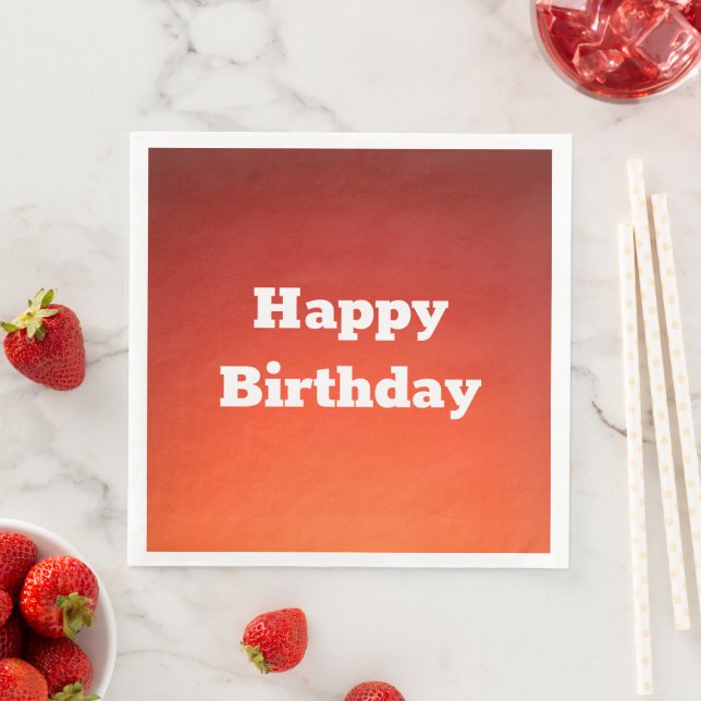 Rusty Orange Grattis på födelsedagen Pappra Napkin Pappersservett (Insitu)