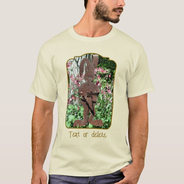 Rusty Rabbit Columbine Flower Garden Personalized T Shirt (Framsida)