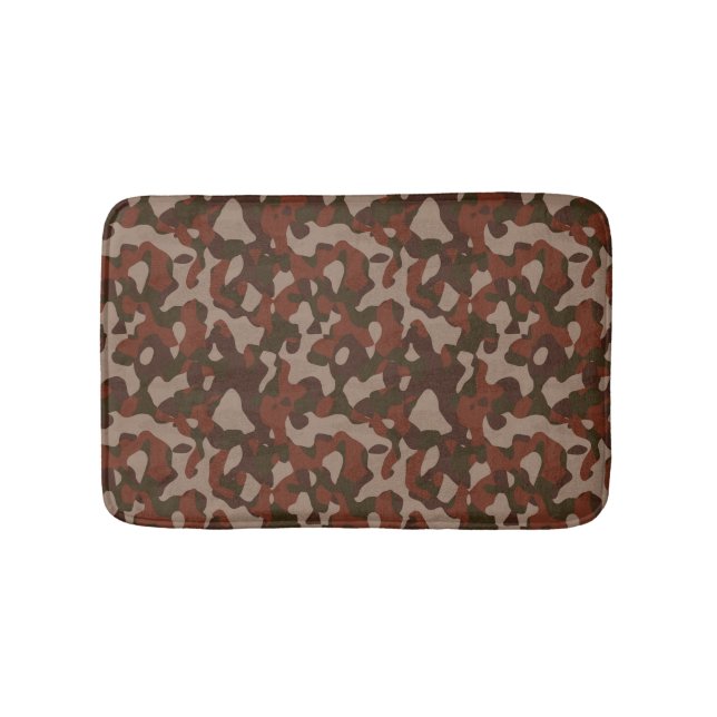 Rusty Red and Dark Olive Camo abstract Badrumsmatta (Framsidan)
