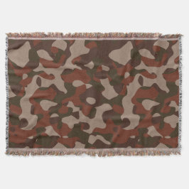 Rusty Red and Dark Olive Camo abstract Filt