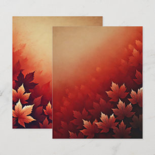 Rusty Red Maple Autumnal Ombre Scrapbook Papper