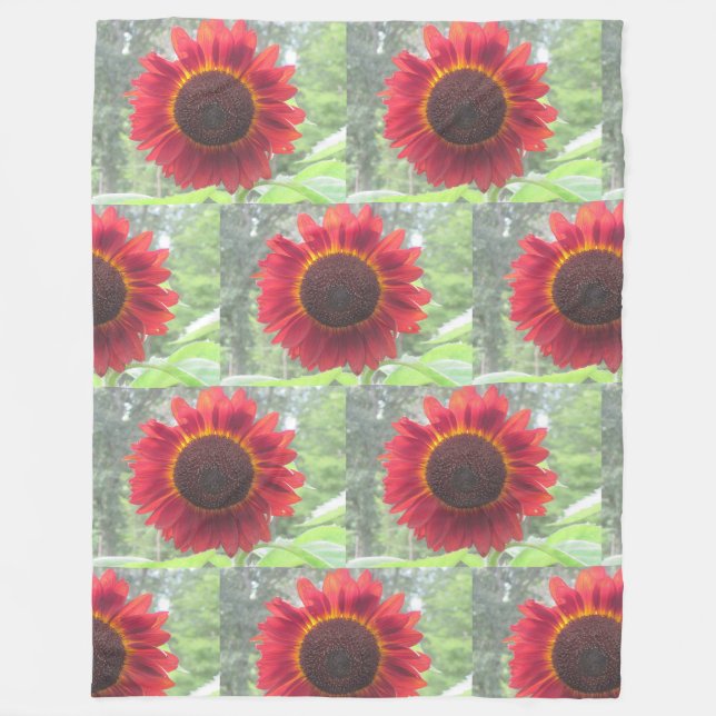 Rusty Red Solros Fleecefilt (Framsidan)