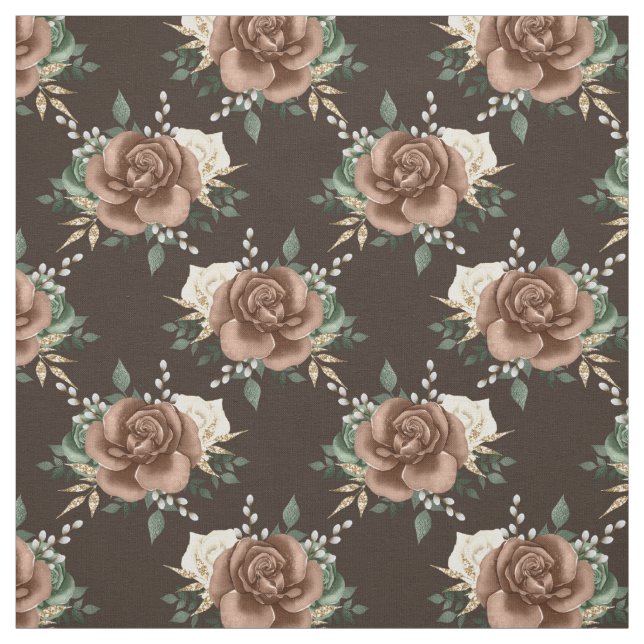 Rusty Ro Blommigt Brown Tyg (Provkarta)