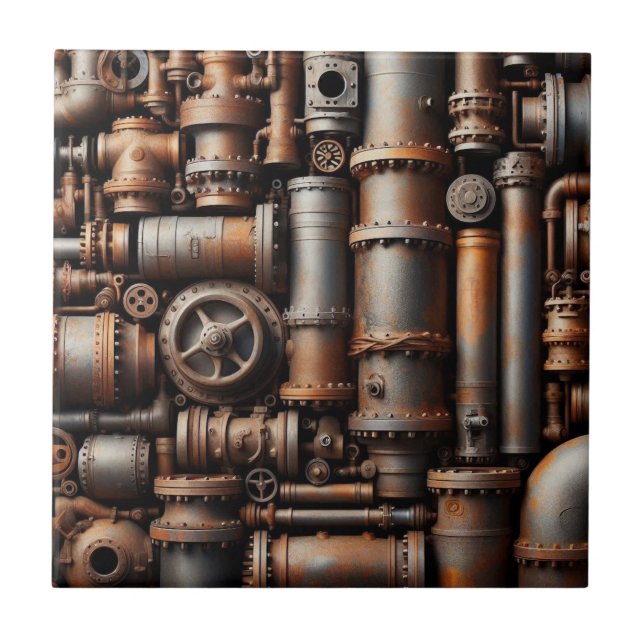 Rusty Rör Ceramic Tile Kakelplatta (Framsidan)