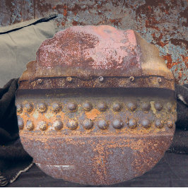 Rusty rosa brun metall rund kudde
