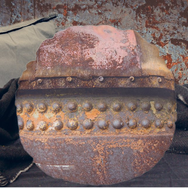 Rusty rosa brun metall rund kudde (Skapare uppladdad)