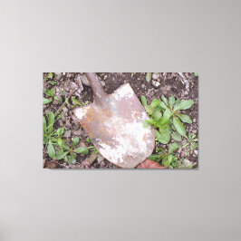 Rusty Shovel i Kanvastrycket Ogräs Canvastryck