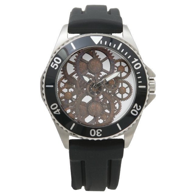 Rusty Steampunk Metall Gears Armbandsur (Framsida)