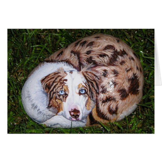 "Rusty" sten-kort för hund Hälsningskort (Framsidan Horizontal)