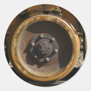 Rusty Tåg Wheel Runt Klistermärke