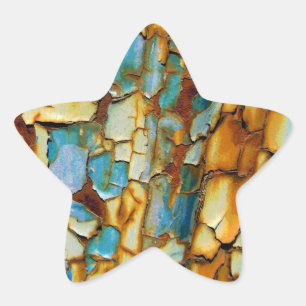 Rusty Teal Blue Wall Stjärnformat Klistermärke