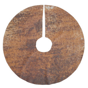 Rusty Textured Metall Yta Julgransmatta Borstad Polyester
