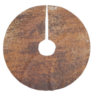 Rusty Textured Metall Yta Julgransmatta Borstad Polyester