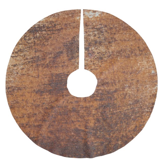 Rusty Textured Metall Yta Julgransmatta Borstad Polyester (Framsidan)