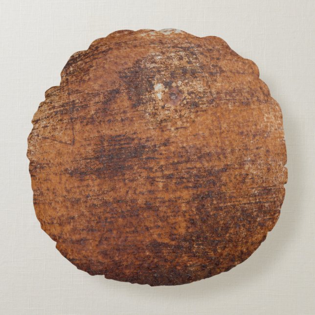 Rusty Textured Metall Yta Rund Kudde (Framsidan)
