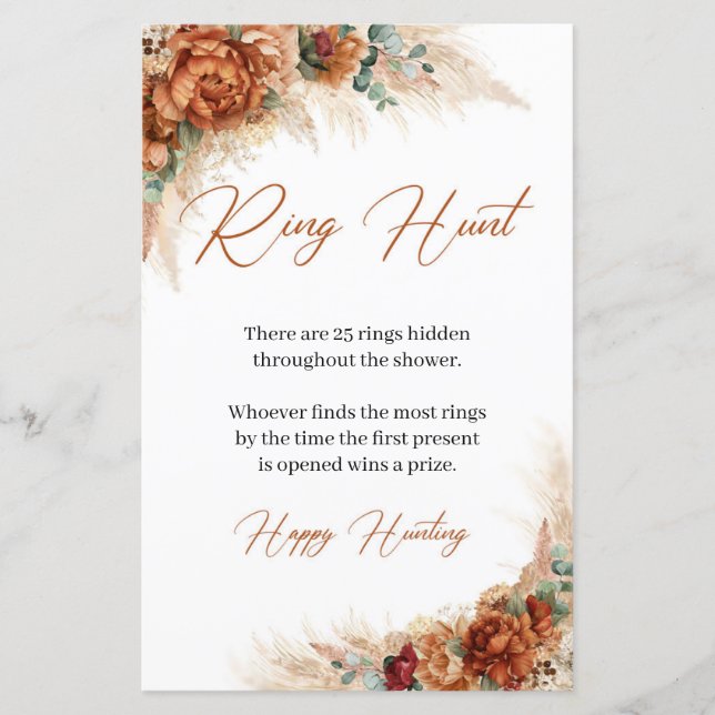 Rusty Tones bränd orange pampas gräs Ring Hunt (Framsida)