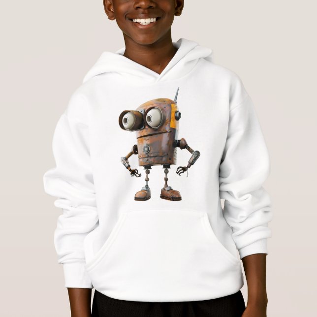 Rusty Twin-Öga Bot - Nyfiken Explorer - droid T Shirt (Framsida)