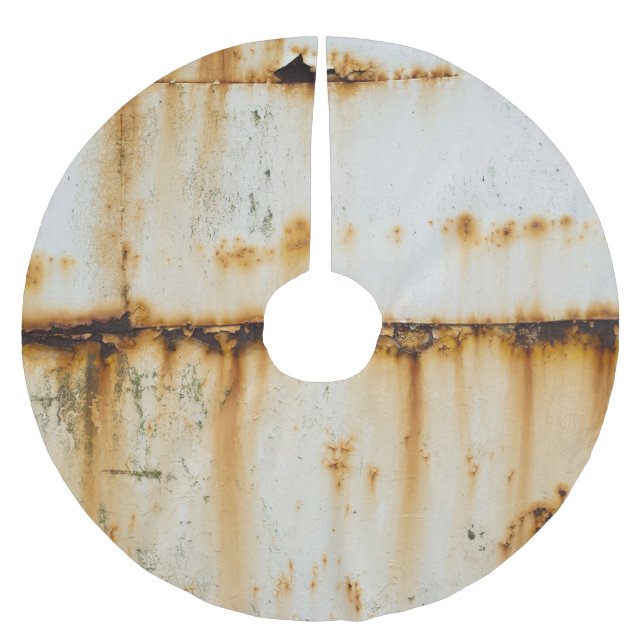 Rusty White Metall: Texturerad Yta Julgransmatta Borstad Polyester (Framsidan)