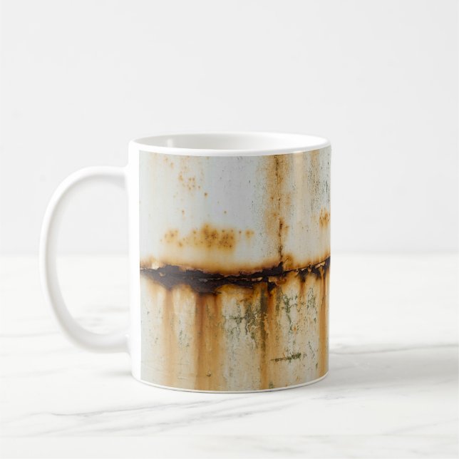 Rusty White Metall: Texturerad Yta Kaffemugg (Vänster)