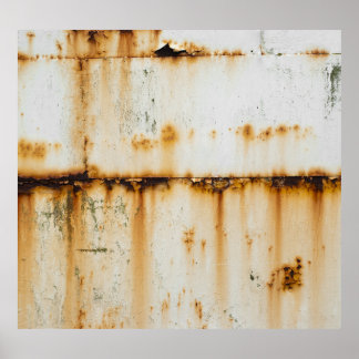 Rusty White Metall: Texturerad Yta Poster