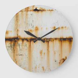 Rusty White Metall: Texturerad Yta Stor Klocka