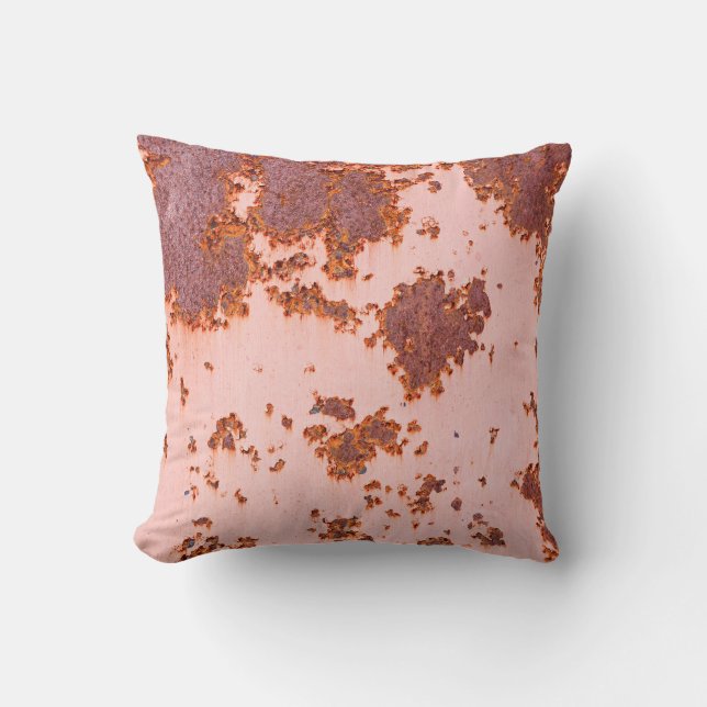 Rusty Zinc Whispers: Vintage Struktur Kudde (Framsida)