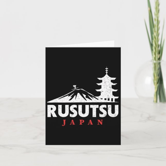 Rusutsu Japan Ski Resort Retro Skiing Snowboarding Kort (Framsida)