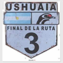 Ruta 3 Ushuaia Patagonia-vägskylt Klistermärken