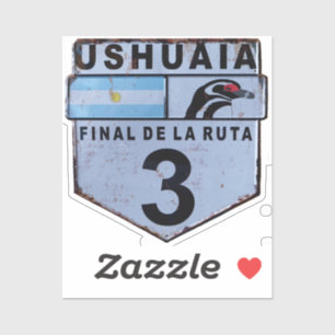 Ruta 3 Ushuaia Patagonia-vägskylt Klistermärken