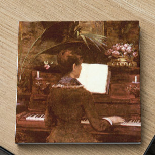 Ruta för kvinnlig uppspelning av Piano Gift Kakelplatta