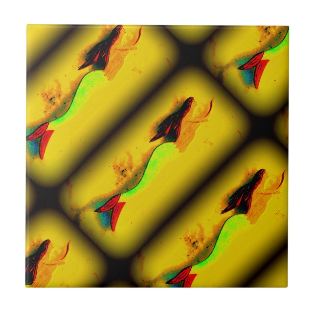 ruta för stigande sjöjungfruar kakelplatta (Framsidan)