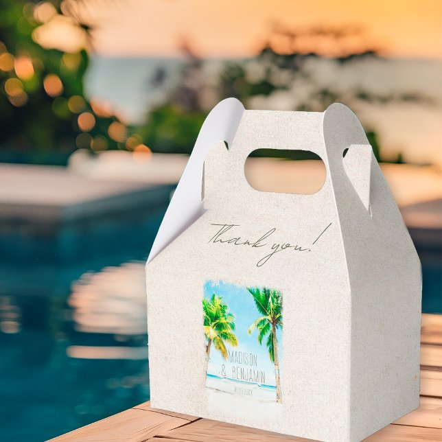 Ruta för Tropiska Pam Träd Bröllop Tack Gift Presentaskar (Skapare uppladdad)