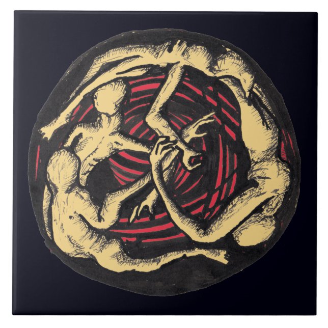 Ruta för uppringningsplats (färgad, version) kakelplatta (Framsidan)